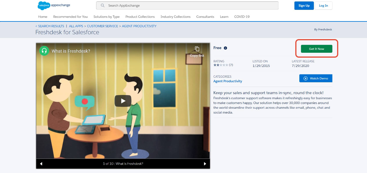 Freshdesk Salesforce Integration - Login and Install